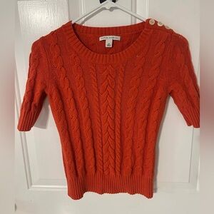 Banana Republic Women's Vibrant Orange Cable Knit Sweater